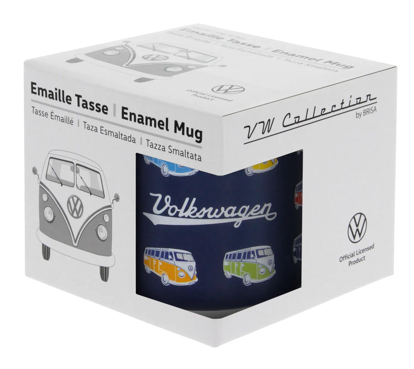 VW T1 Bus Emaille Tasse "Bulli Parade" Geschenkbox