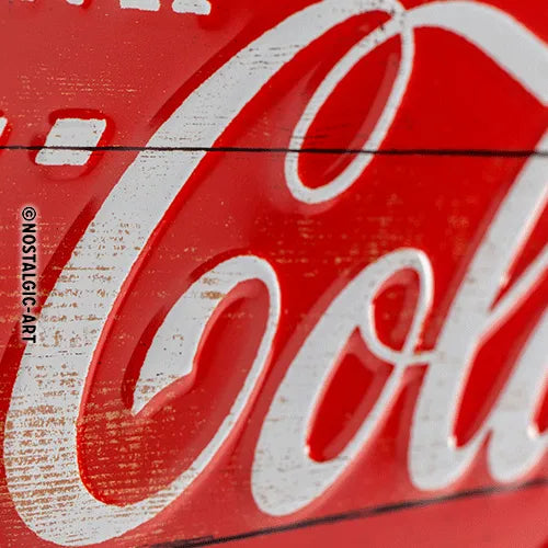 Nostalgic-Art Blechschild Coca Cola - Red Wave, 20x30 cm, Prägung im Detail