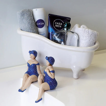 Kantensitzer-Figur Badenixe "Becky" Blau Mood
