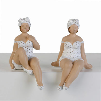 Kantensitzer-Figur Badenixe "Becky" Weiß, klein