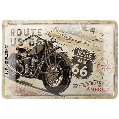 Nostalgic-Art Blechschild Route 66 Map, 20x30 cm