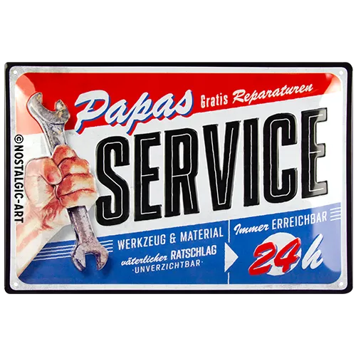 Nostalgic-Art Blechschild Papas Service, 20x30 cm
