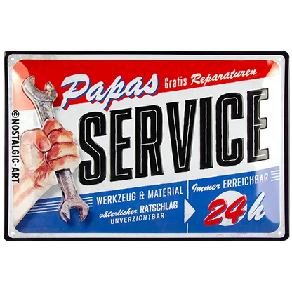 Nostalgic-Art Blechschild Papas Service, 20x30 cm