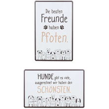 Blechschild "Hundebande" mit Spruch, 30x19 cm