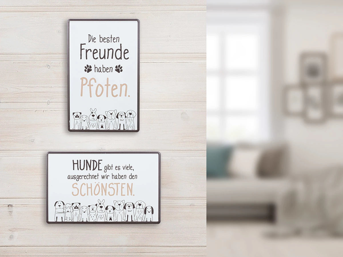 Blechschild "Hundebande" mit Spruch, 30x19 cm Mood
