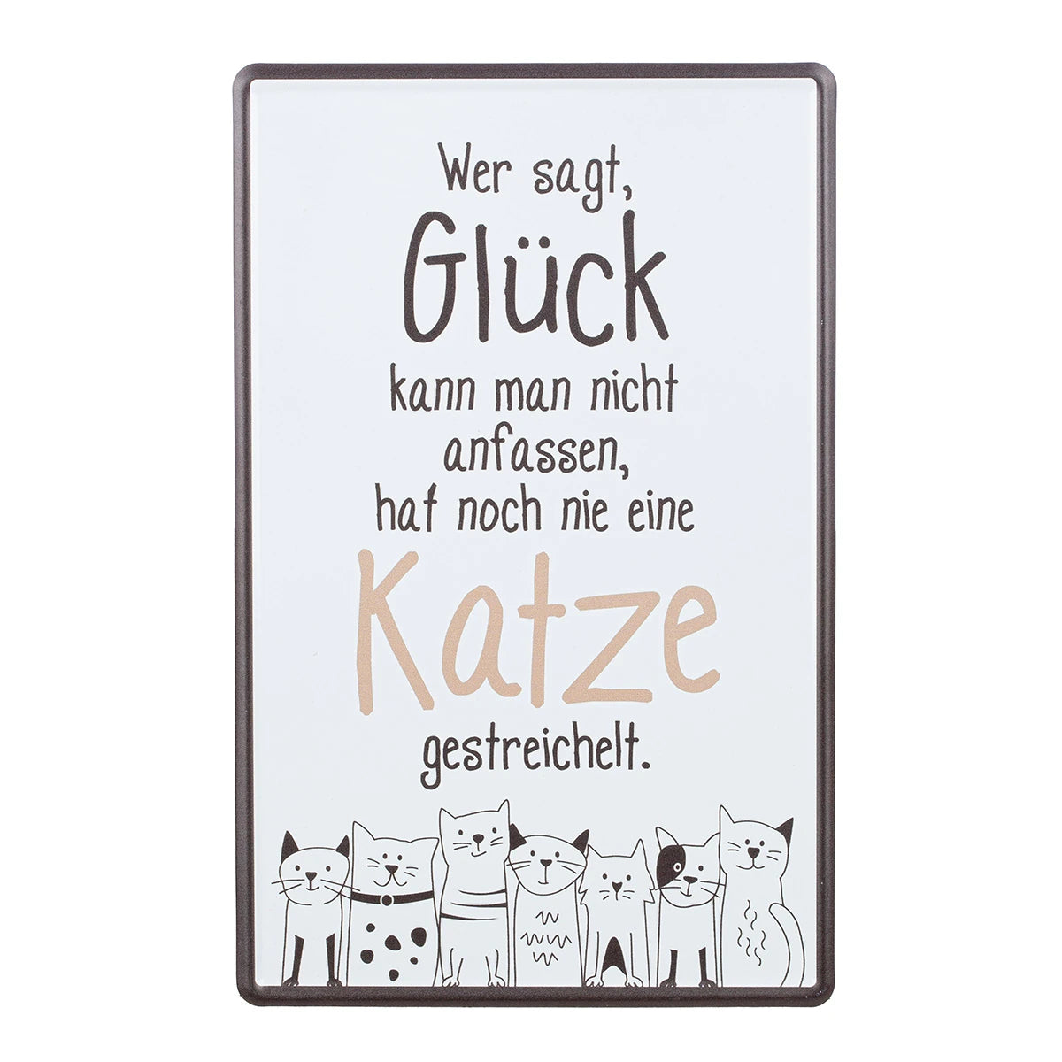 Blechschild "Katzenbande" mit Spruch, 30x19 cm