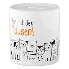 Spardose "Katzenbande" mit Spruch