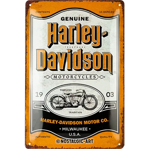 Nostalgic-Art Blechschild Harley-Davidson Genuine Motorcycles, 20x30 cm