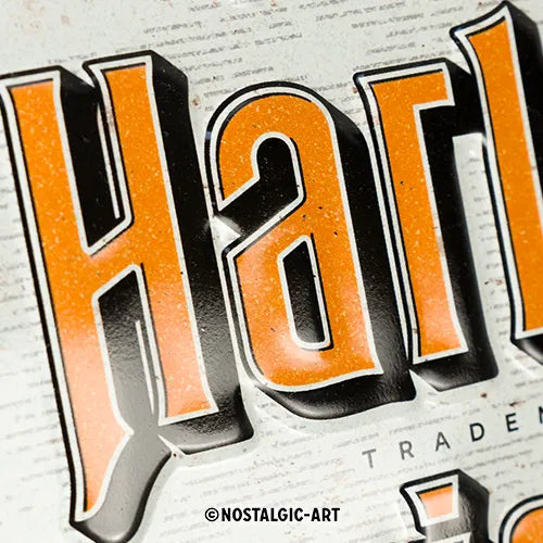 Nostalgic-Art Blechschild Harley-Davidson Genuine Motorcycles, 20x30 cm, Prägung im Detail