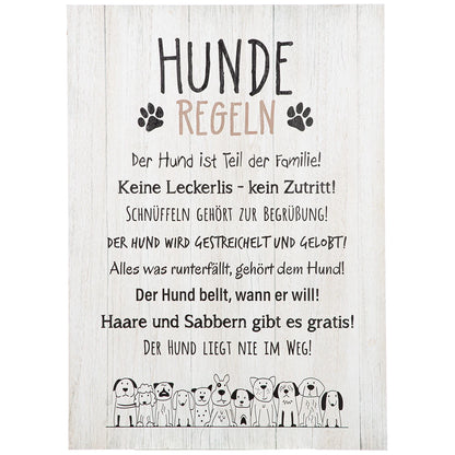 Schild "Hunderegeln" mit Hundmotiv, 50x36 cm