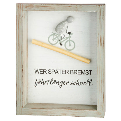 Steinbild „Fahrradliebe“ mit Spruch