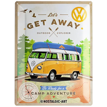 Nostalgic-Art Blechschild VW Bulli Get Away, 30x40 cm