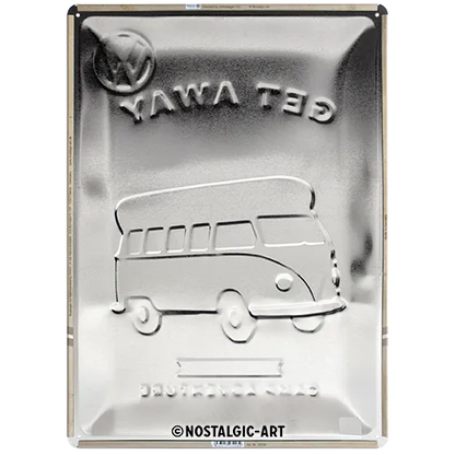 Nostalgic-Art Blechschild VW Bulli Get Away, 30x40 cm, Rückseite