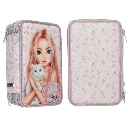 TOPModel 3-Fach Federtasche Blooming Kitty, Front & Rückseite