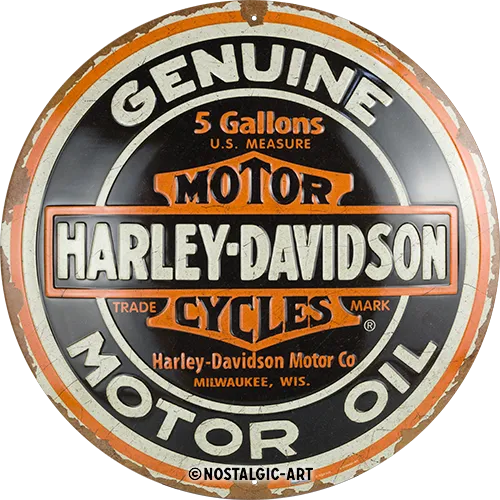 Nostalgic-Art Blechschild Harley-Davidson Genuine Motor Oil, Ø 35cm