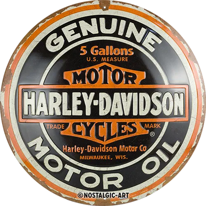 Nostalgic-Art Blechschild Harley-Davidson Genuine Motor Oil, Ø 35cm