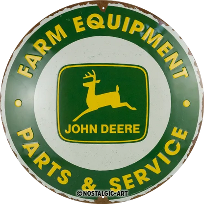 Nostalgic-Art Blechschild John Deere Parts & Service, Ø 35cm