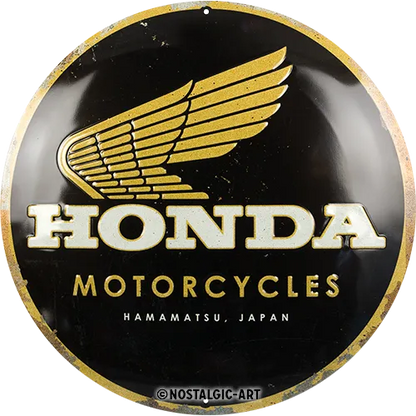 Nostalgic-Art Blechschild Honda MC Motorcycles Gold, Ø 35cm