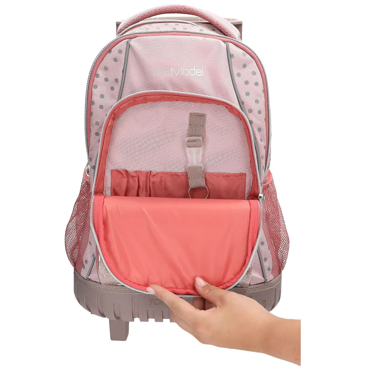 TOPModel Schulrucksack-Trolley DOTS, offene Fronttasche