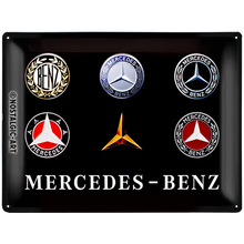 Nostalgic-Art Blechschild Mercedes-Benz Logo Evolution, 30×40 cm