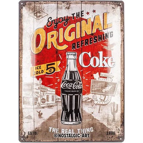 Nostalgic-Art Blechschild Coca-Cola Original Coke Highway 66, 30 x 40 cm