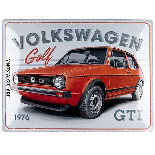 Nostalgic-Art Blechschild VW Golf GTI 1976, 30 x 40 cm