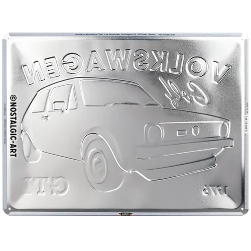 Nostalgic-Art Blechschild VW Golf GTI 1976, 30 x 40 cm