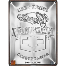 Nostalgic-Art Blechschild Harley-Davidson Genuine Motorcycles Ribbon, 30 x 40 cm