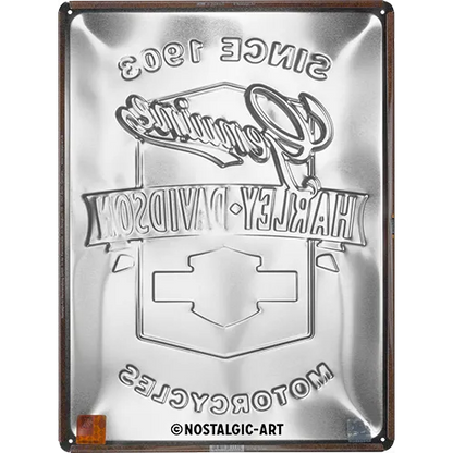 Nostalgic-Art Blechschild Harley-Davidson Genuine Motorcycles Ribbon, 30 x 40 cm