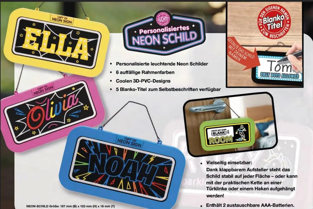 Personalisierter Neon-Schild mit Name oder individuell gestaltbar