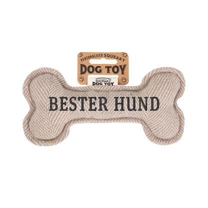 Personalisiertes Hundespielzeug mit Name, Hunderasse oder Spruch, mit Quietschfunktion