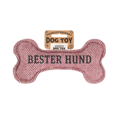Personalisiertes Hundespielzeug mit Name, Hunderasse oder Spruch, mit Quietschfunktion