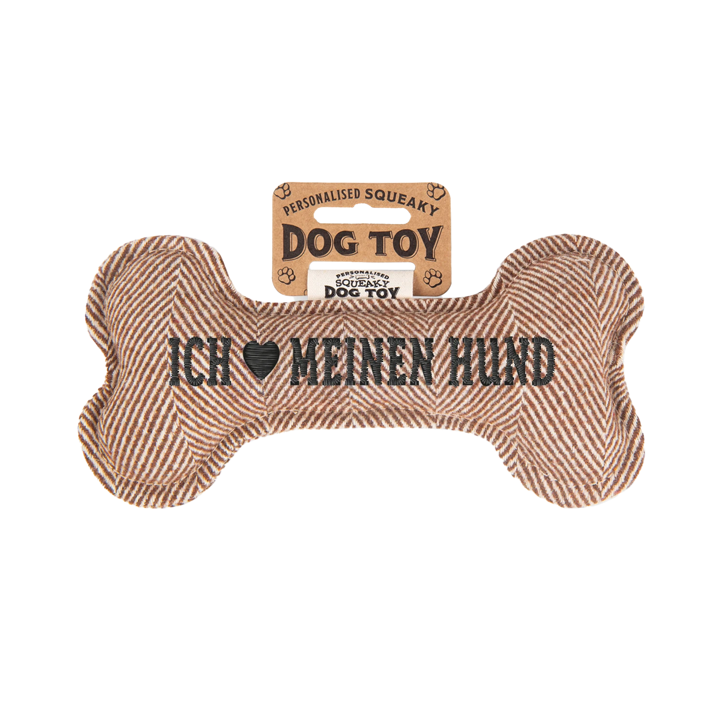 Personalisiertes Hundespielzeug mit Name, Hunderasse oder Spruch, mit Quietschfunktion
