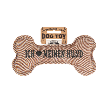 Personalisiertes Hundespielzeug mit Name, Hunderasse oder Spruch, mit Quietschfunktion