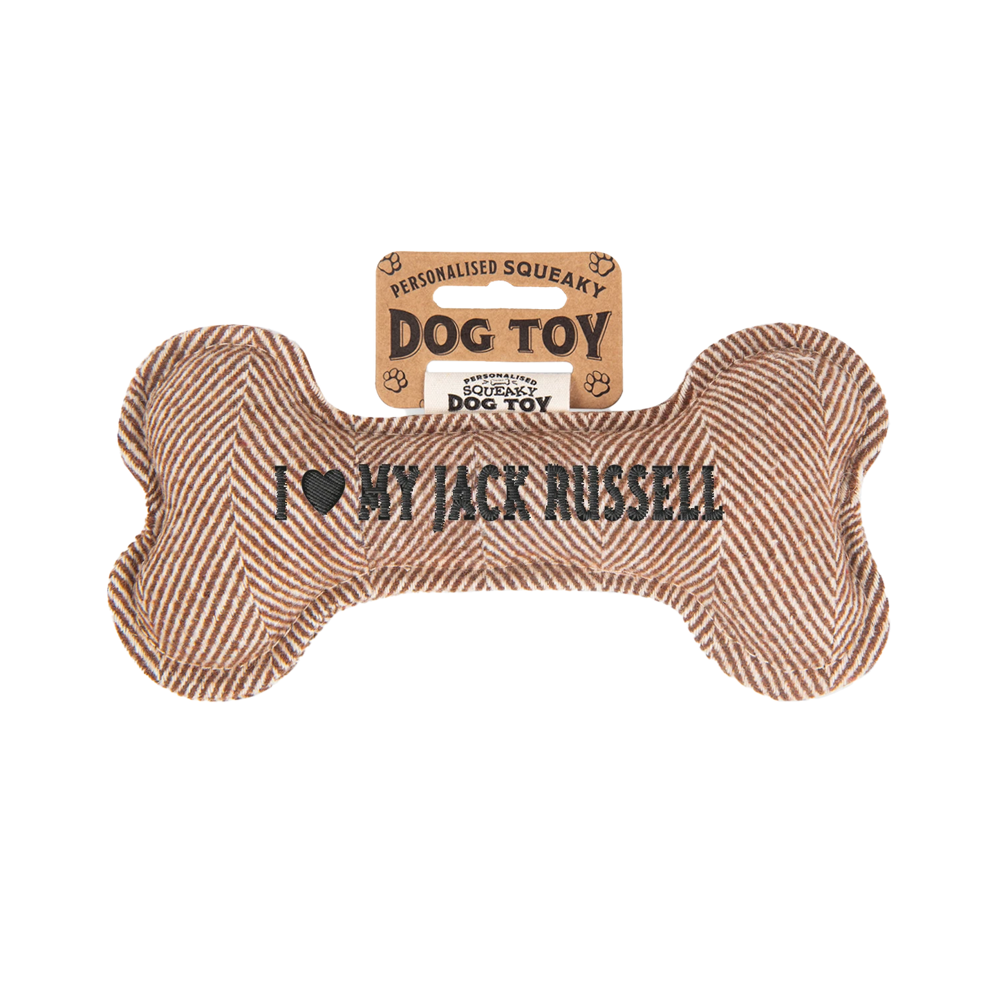 Personalisiertes Hundespielzeug mit Name, Hunderasse oder Spruch, mit Quietschfunktion