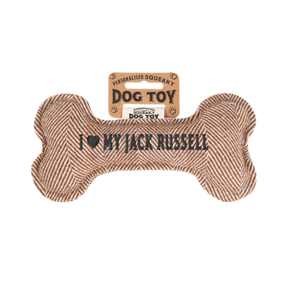 Personalisiertes Hundespielzeug mit Name, Hunderasse oder Spruch, mit Quietschfunktion