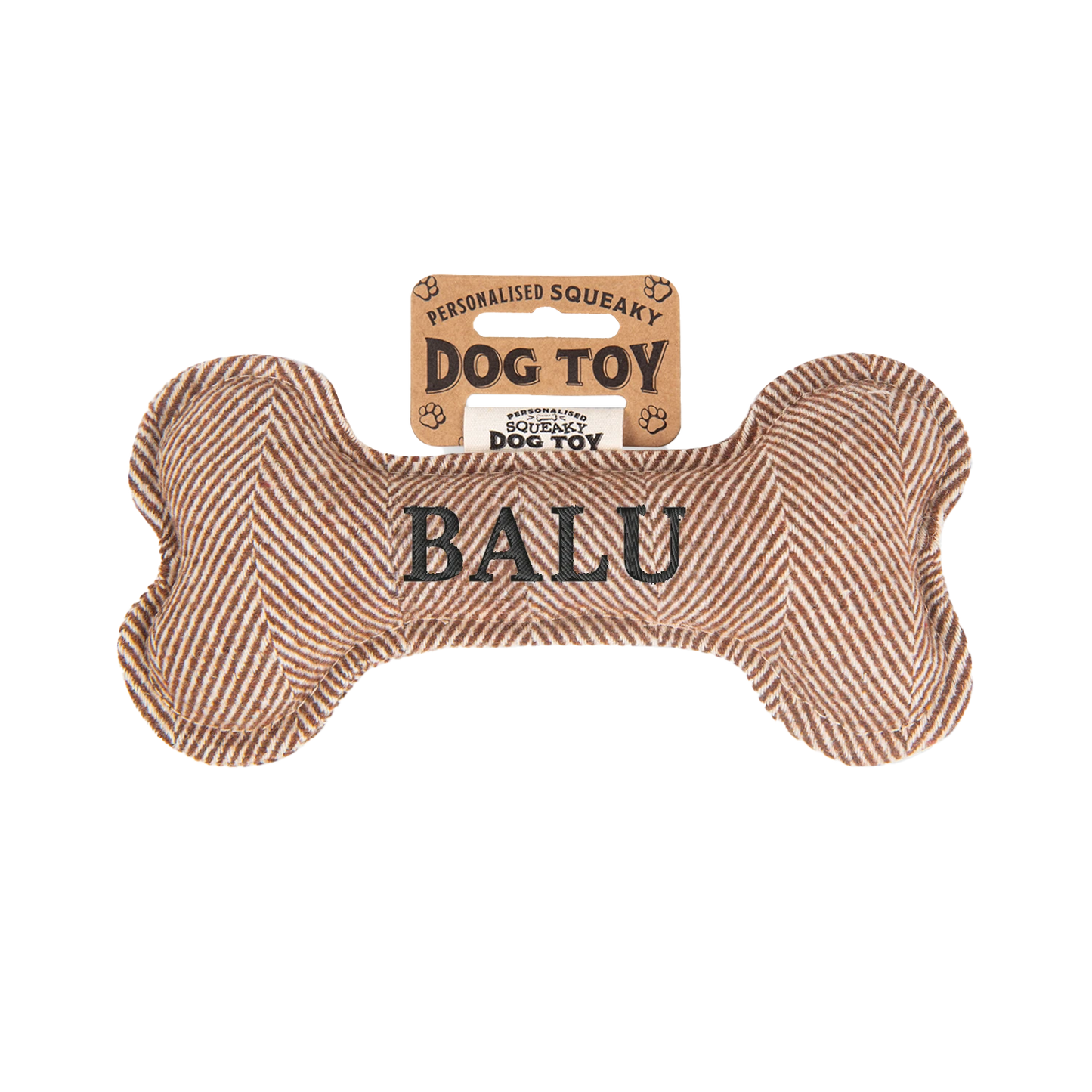 Personalisiertes Hundespielzeug mit Name, Hunderasse oder Spruch, mit Quietschfunktion