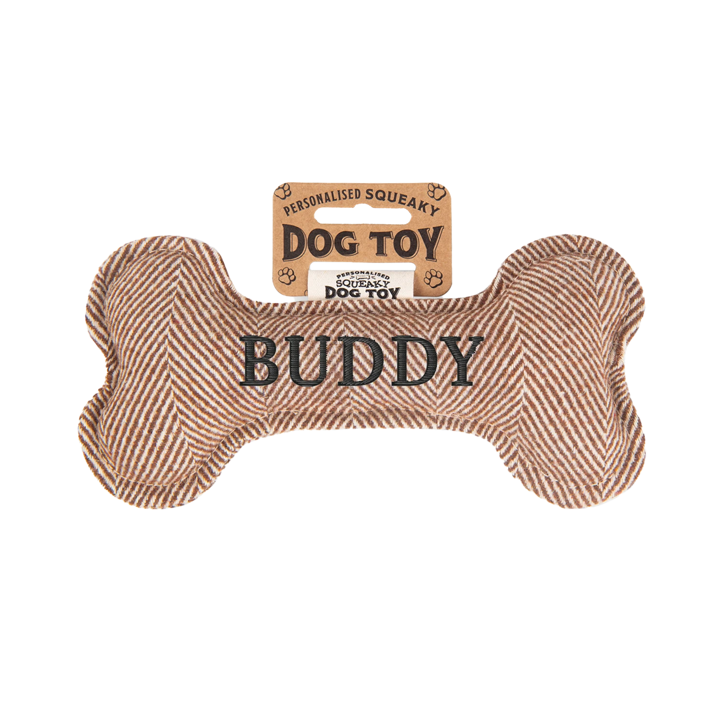 Personalisiertes Hundespielzeug mit Name, Hunderasse oder Spruch, mit Quietschfunktion