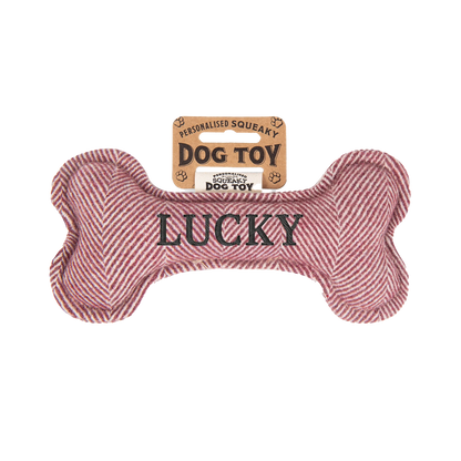 Personalisiertes Hundespielzeug mit Name, Hunderasse oder Spruch, mit Quietschfunktion