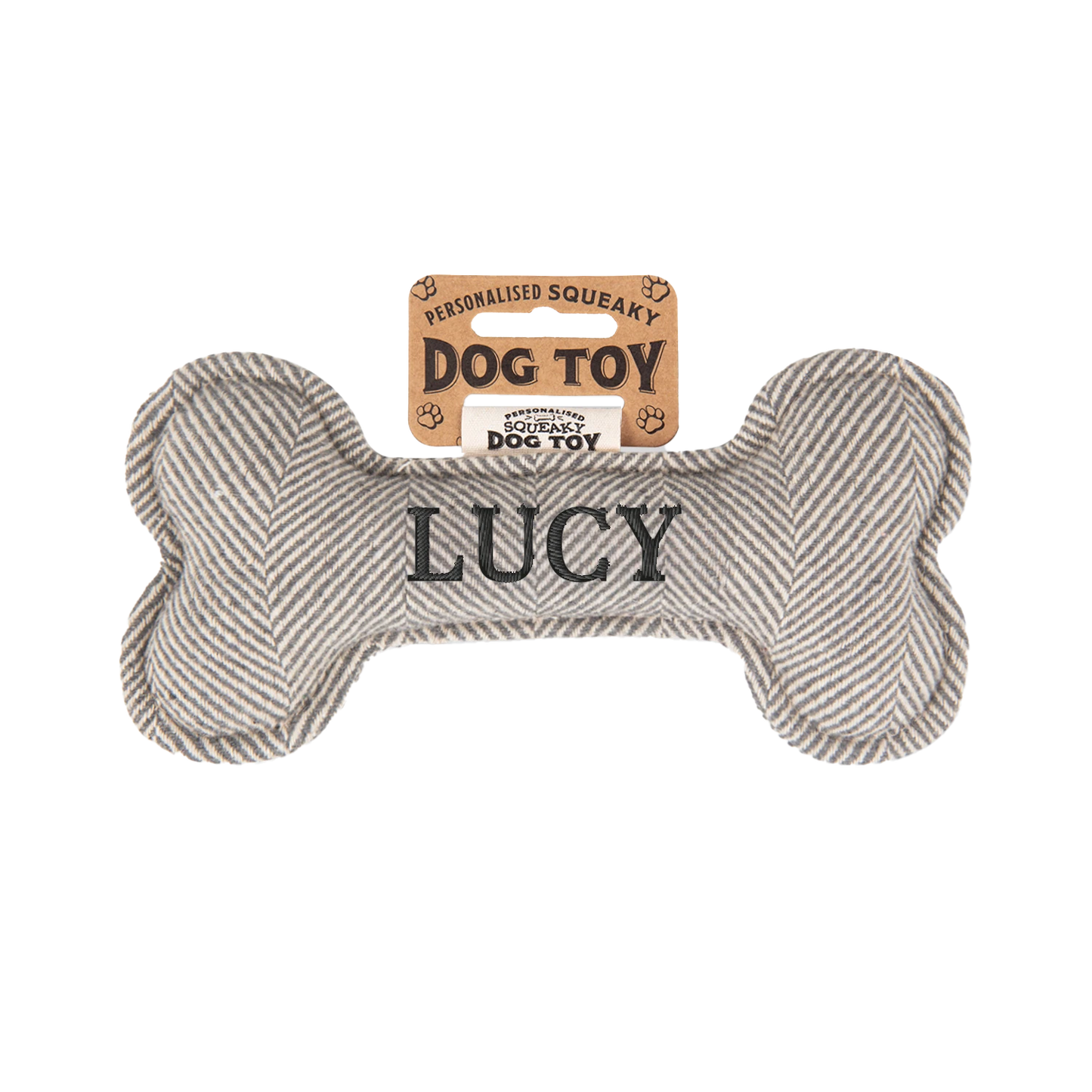 Personalisiertes Hundespielzeug mit Name, Hunderasse oder Spruch, mit Quietschfunktion