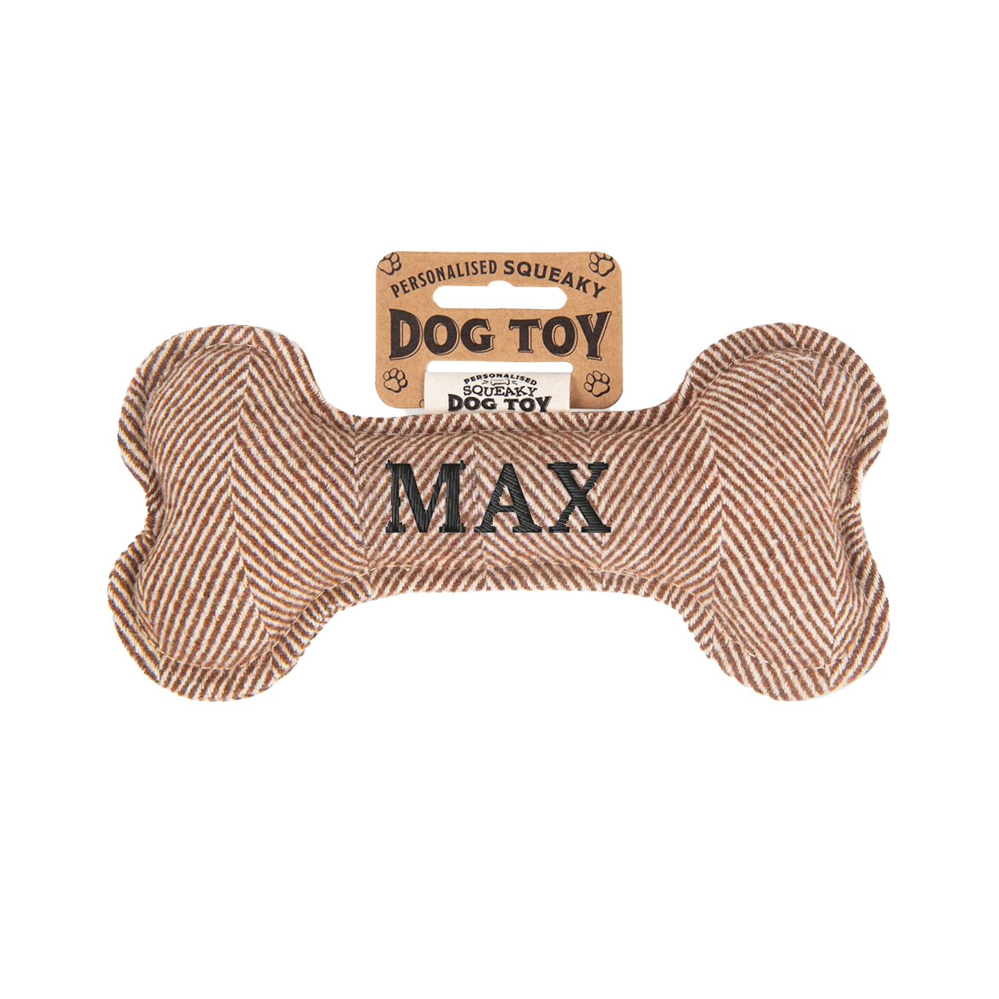 Personalisiertes Hundespielzeug mit Name, Hunderasse oder Spruch, mit Quietschfunktion