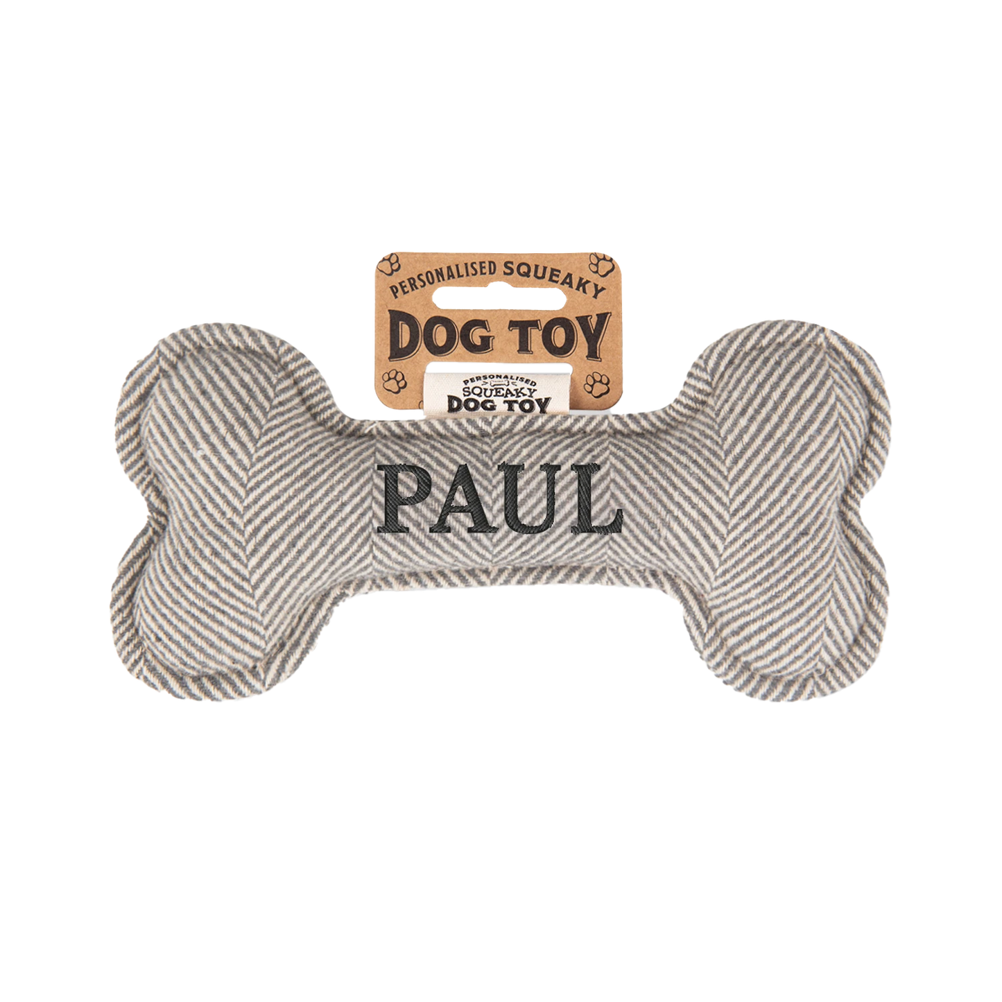 Personalisiertes Hundespielzeug mit Name, Hunderasse oder Spruch, mit Quietschfunktion
