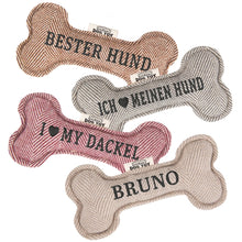 Personalisiertes Hundespielzeug mit Name, Hunderasse oder Spruch – mit Quietschfunktion