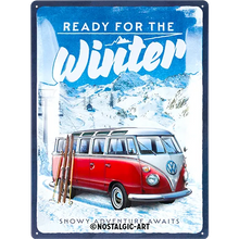 Nostalgic-Art Blechschild VW Bulli Ready for the Winter, 30×40 cm