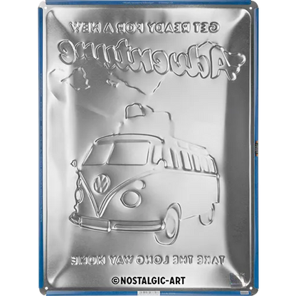 Nostalgic-Art Blechschild VW Bulli Ready for a new Adventure, 30×40 cm