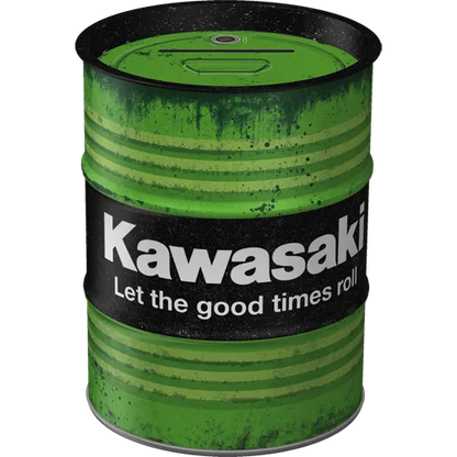 Nostalgic-Art Spardose Ölfass Kawasaki Let the good times roll