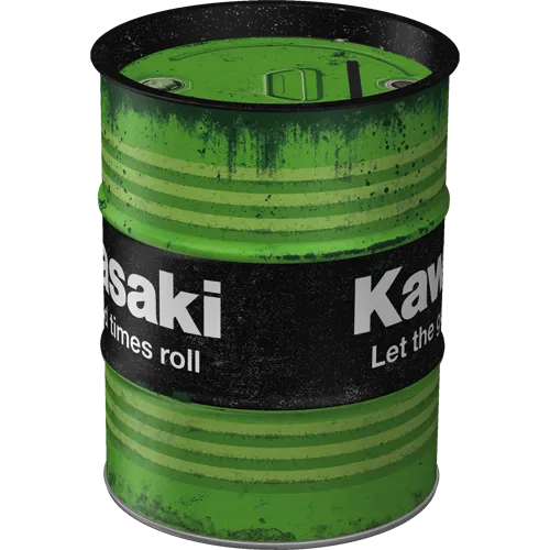 Nostalgic-Art Spardose Ölfass Kawasaki Let the good times roll