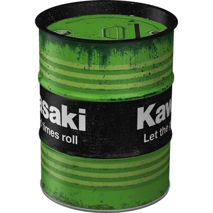 Nostalgic-Art Spardose Ölfass Kawasaki Let the good times roll