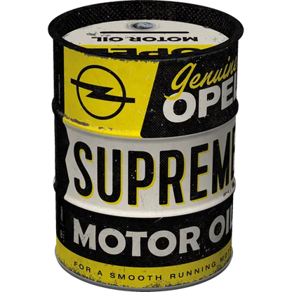 Nostalgic-Art Spardose Ölfass Opel Supreme Motor Oil