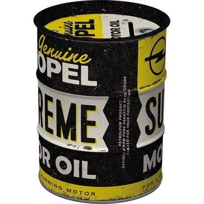 Nostalgic-Art Spardose Ölfass Opel Supreme Motor Oil